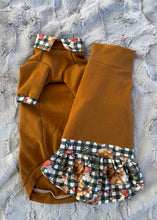 Charger l'image dans la galerie, Chandail long col chemise - Plaid écureuil &amp; caramel