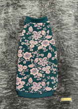 Charger l'image dans la galerie, Hoodie de coton biologique (avec ou sans capuche) - Fleuri teal &amp; rose