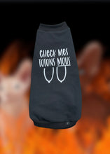 Charger l'image dans la galerie, Crew neck de coton biologique noir - Check mes totons mous