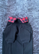 Charger l'image dans la galerie, Chandail long col chemise - Noir plaid rouge